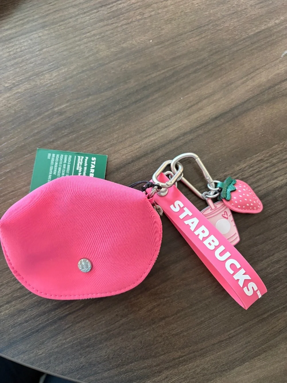 STARBUCKS PINK DRINK COLLECTION KEY CHAIN WITH POUCH